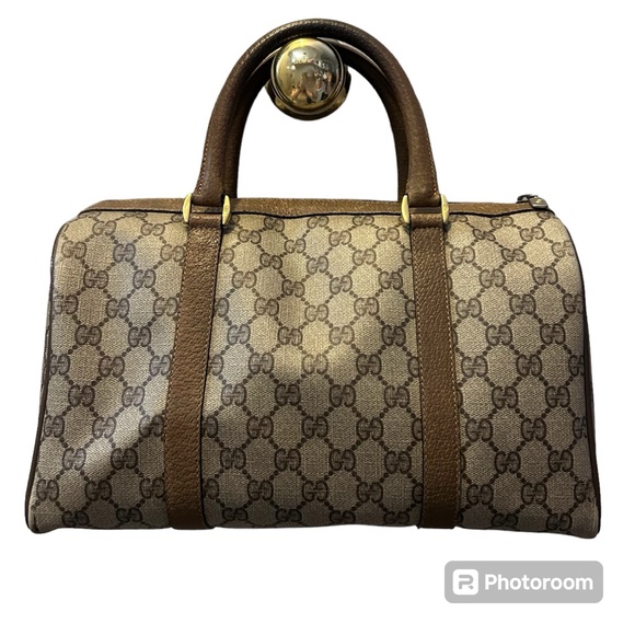 Gucci Authentic Vintage GG Logo Canvas Sherry Line Boston Doctor Bag - Picture 2 of 15